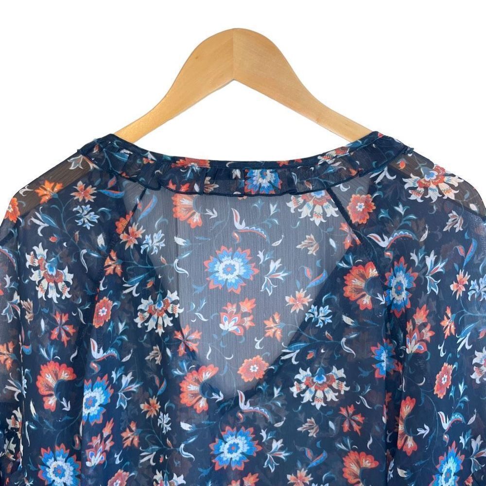 Mango Suit Collection Semi Sheer Mini Ruffle Top - Picture 6 of 9